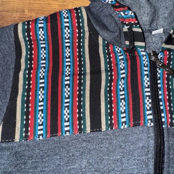 Mexican Gray Hoodie with Colorful Pattern size 6/7 - Picture 4 of 5